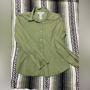 Sage green long sleeve button up shirt